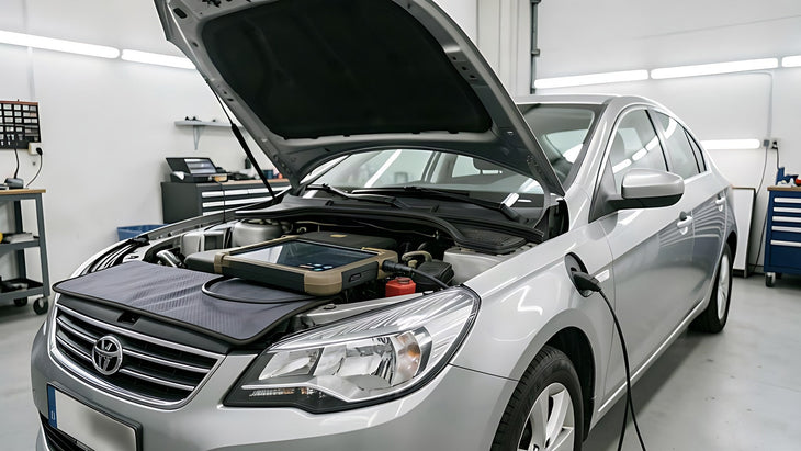 Diagnostic des familles de codes défaut OBD sur une berline en atelier avec valise multimarque