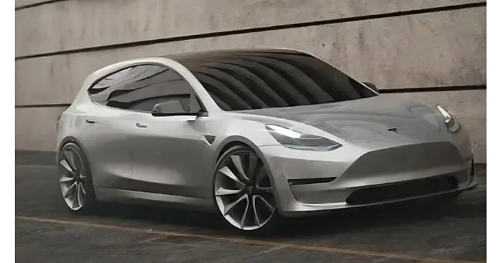 Prototype de voiture electrique compacte presentee comme une future Tesla abordable