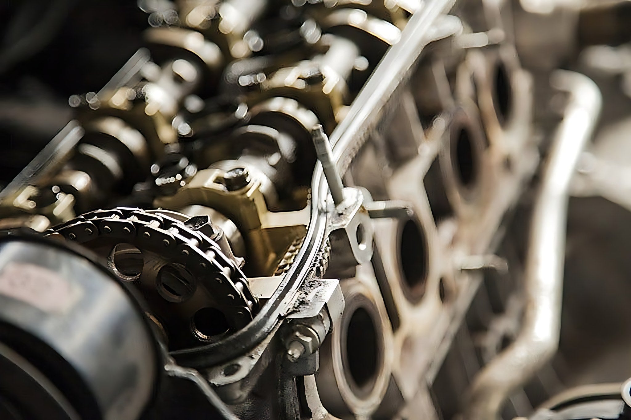 Vue rapprochee d un moteur de voiture ouvert pour le diagnostic et la reparation de pannes