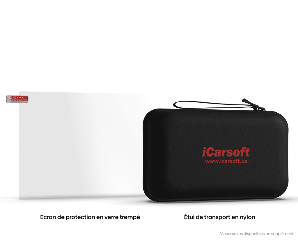 Ecran de protection en verre trempé et étui de transport en nylon pour iCarsoft CR Ultra