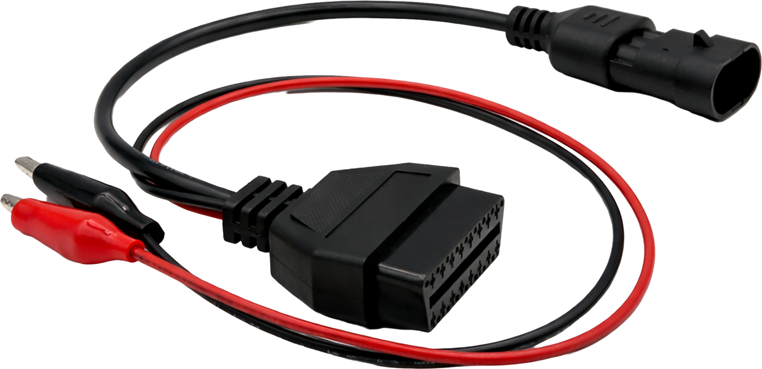 Adaptateur diagnostic OBD2 Fiat 3 broches avec pinces crocodile rouge et noire