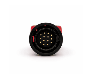 Vue de face des 14 broches dorées de l adaptateur OBD2 pour utilitaire Mercedes Sprinter