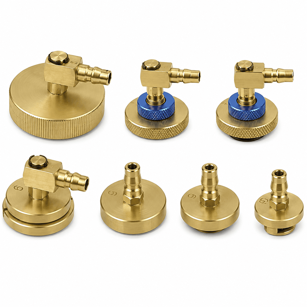 Jeu de sept adaptateurs en laiton Autool AST609 pour purgeur de liquide de frein