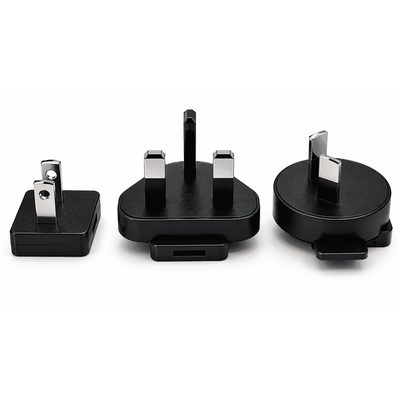 Trois adaptateurs secteur internationaux noirs pour chargeur de valise diagnostic iCarsoft