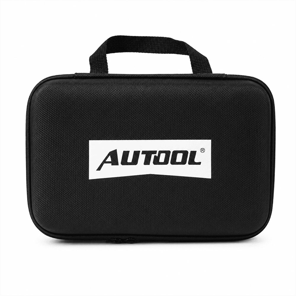 Sacoche de transport rigide noire zippée avec poignée pour testeur de batterie Autool BT760