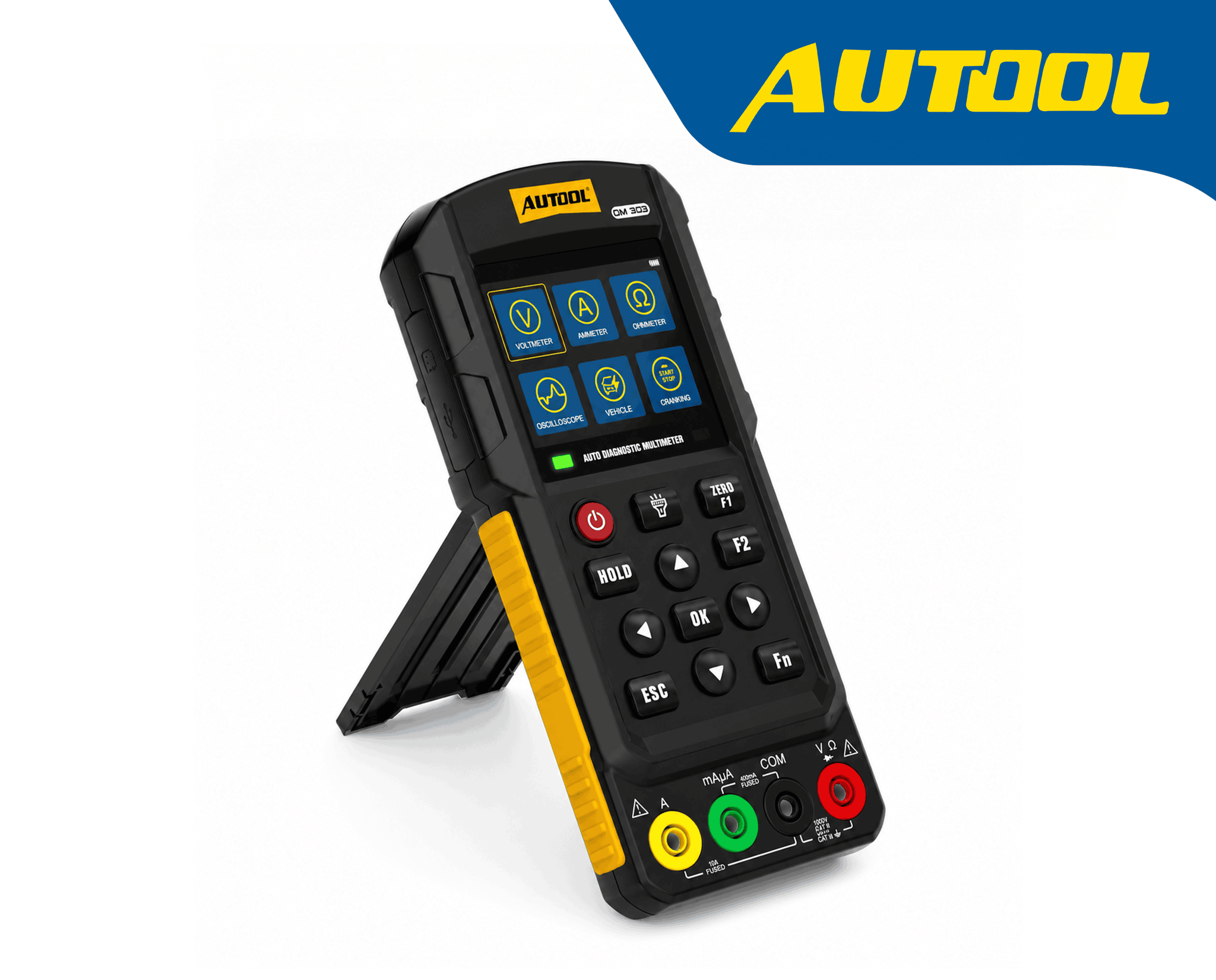 Multimètre automobile professionnel Autool DM303 avec écran couleur et béquille