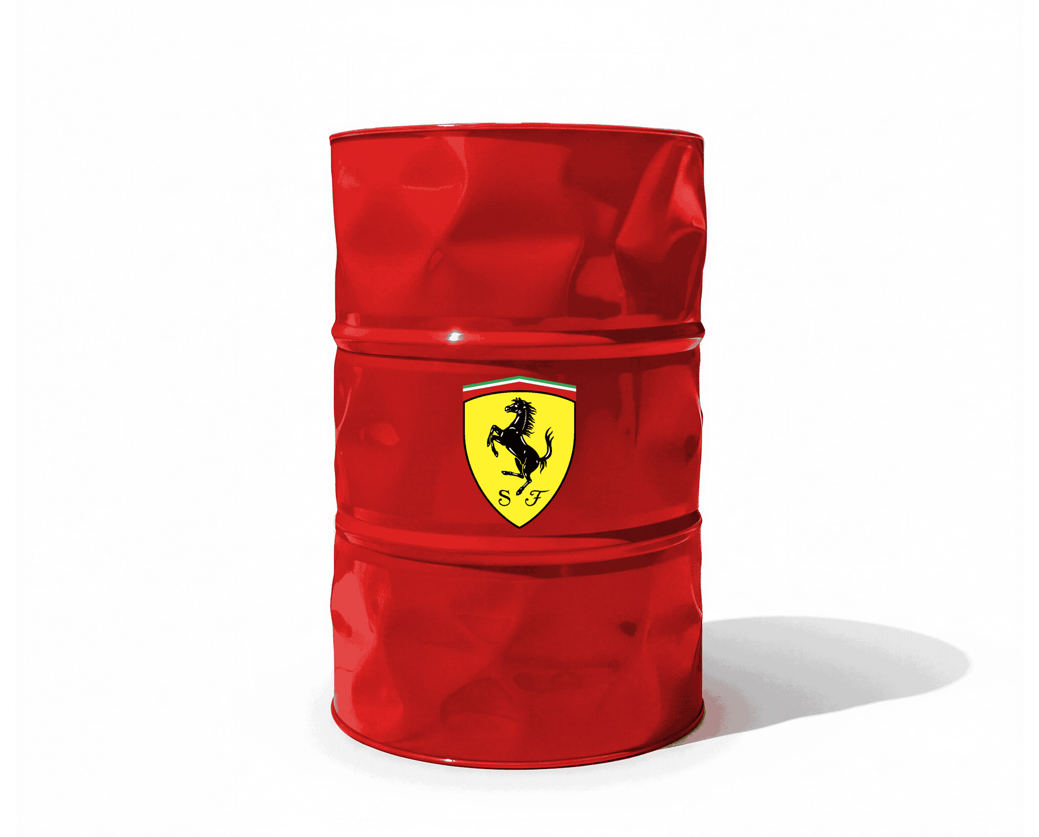 Miniature de baril rouge decoratif avec le logo de la marque italienne Ferrari