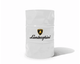 Baril decoratif blanc de style industriel avec le logo de la marque Lamborghini