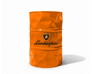 Baril decoratif orange de la marque italienne de sport Lamborghini