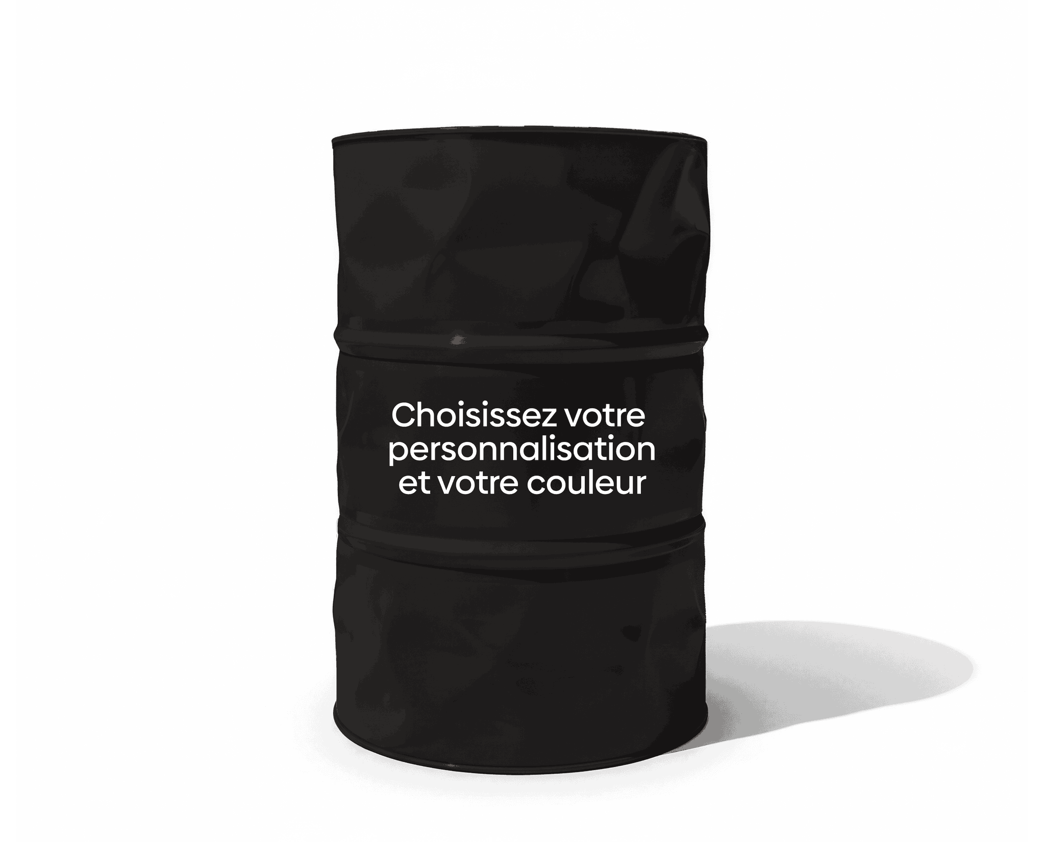 Baril decoratif noir personnalisable pour amenagement de garage ou atelier automobile