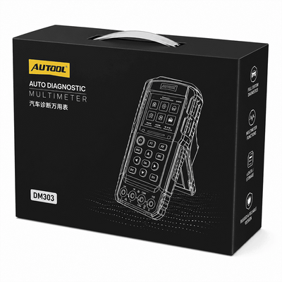 Boîte d'emballage noire du multimètre de diagnostic automobile Autool DM303