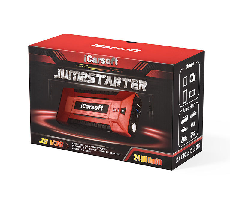 Boîte d emballage du booster de batterie de voiture iCarsoft JS V30 de 24000 mAh