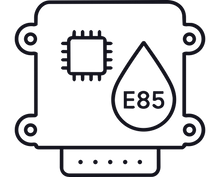 Icône de boîtier de conversion éthanol E85 avec une puce électronique