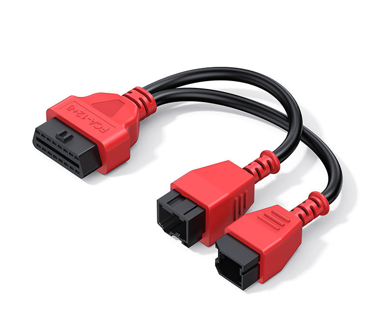 Cable adaptateur FCA 12 et 8 broches rouge et noir pour valise de diagnostic iCarsoft CR Eagle