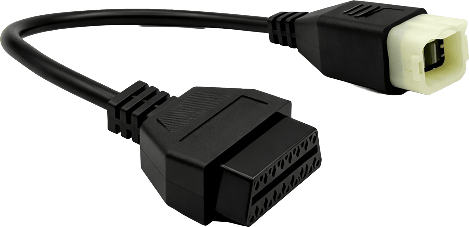 Cable adaptateur OBD2 noir avec connecteur specifique de diagnostic auto iCarsoft