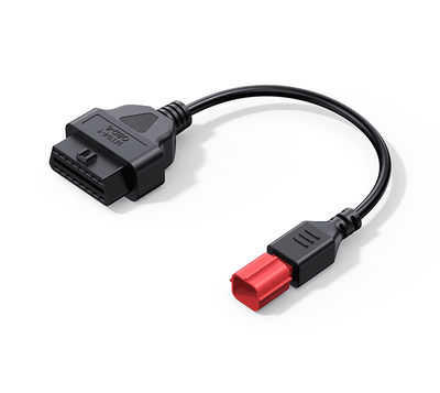 Cable adaptateur OBD2 iCarsoft MT04-1 pour diagnostic de moto avec connecteur rouge