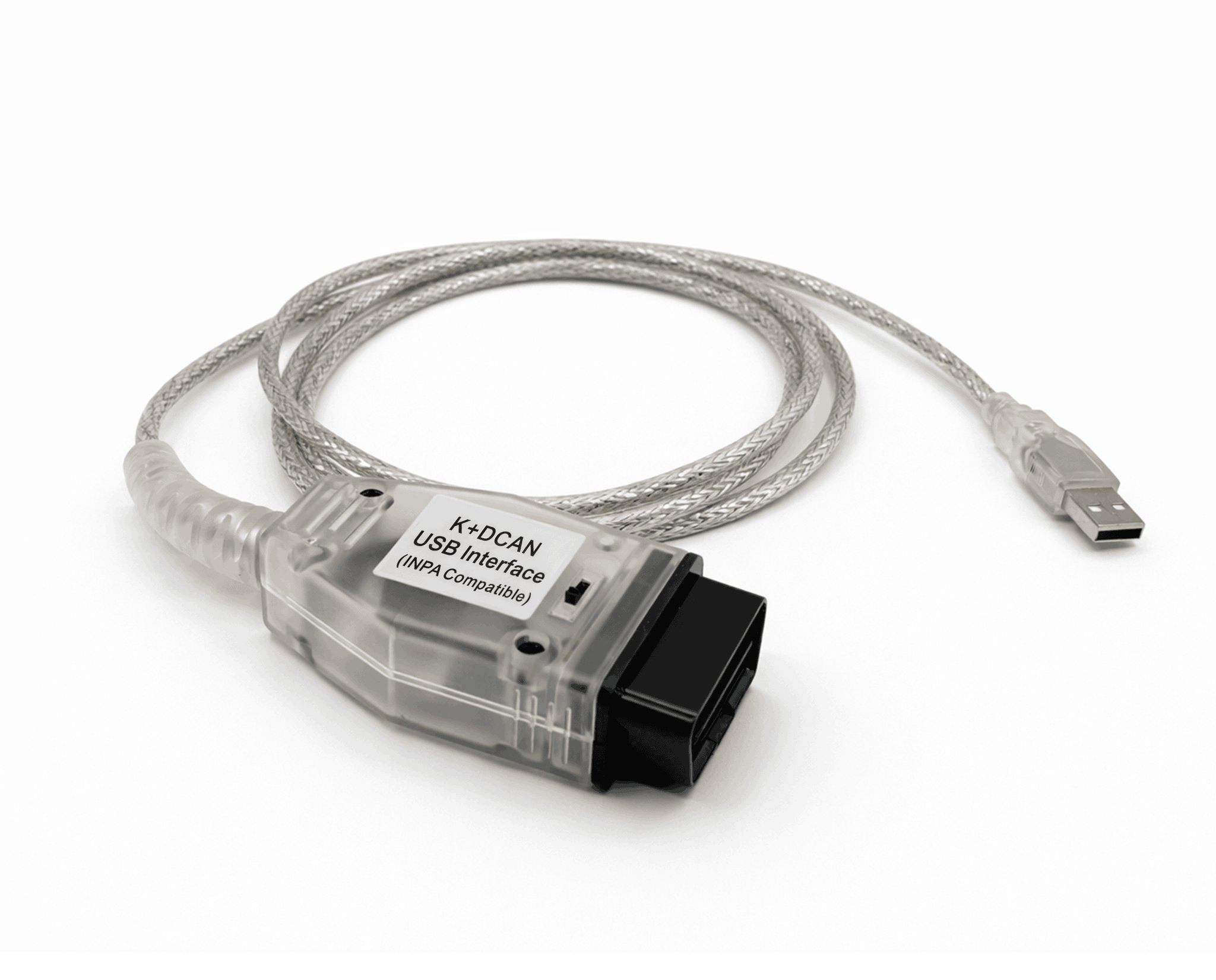 Câble de diagnostic K+DCAN USB transparent compatible INPA pour véhicules BMW et Mini