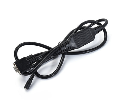 Câble principal de diagnostic iCarsoft noir avec connecteur série DB9 et prise d'alimentation