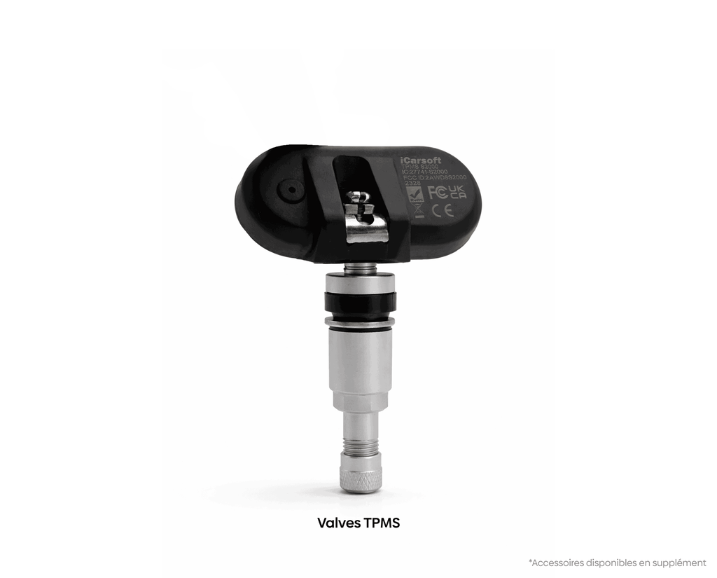 Capteur de pression de pneu valve TPMS iCarsoft S2000 avec tige de valve metallique