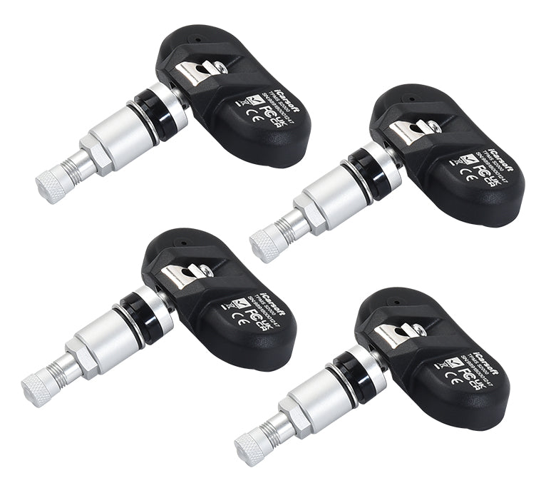 Lot de quatre capteurs de pression des pneus iCarsoft TPMS S2000 avec valves métalliques