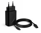 Chargeur secteur noir avec son câble USB type C compatible avec les valises iCarsoft