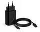 Chargeur secteur noir avec son câble USB type C compatible avec les valises iCarsoft