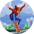 Illustration pixel art style jeu video de Claude et Lucette en skateboard