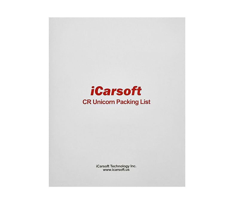 Liste de colisage et contenu du coffret de diagnostic auto iCarsoft CR Unicorn