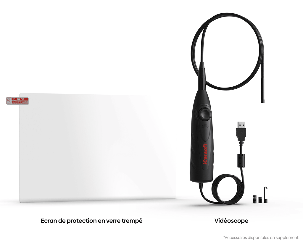 Accessoires de protection en verre trempe et videoscope pour la valise iCarsoft CR Max