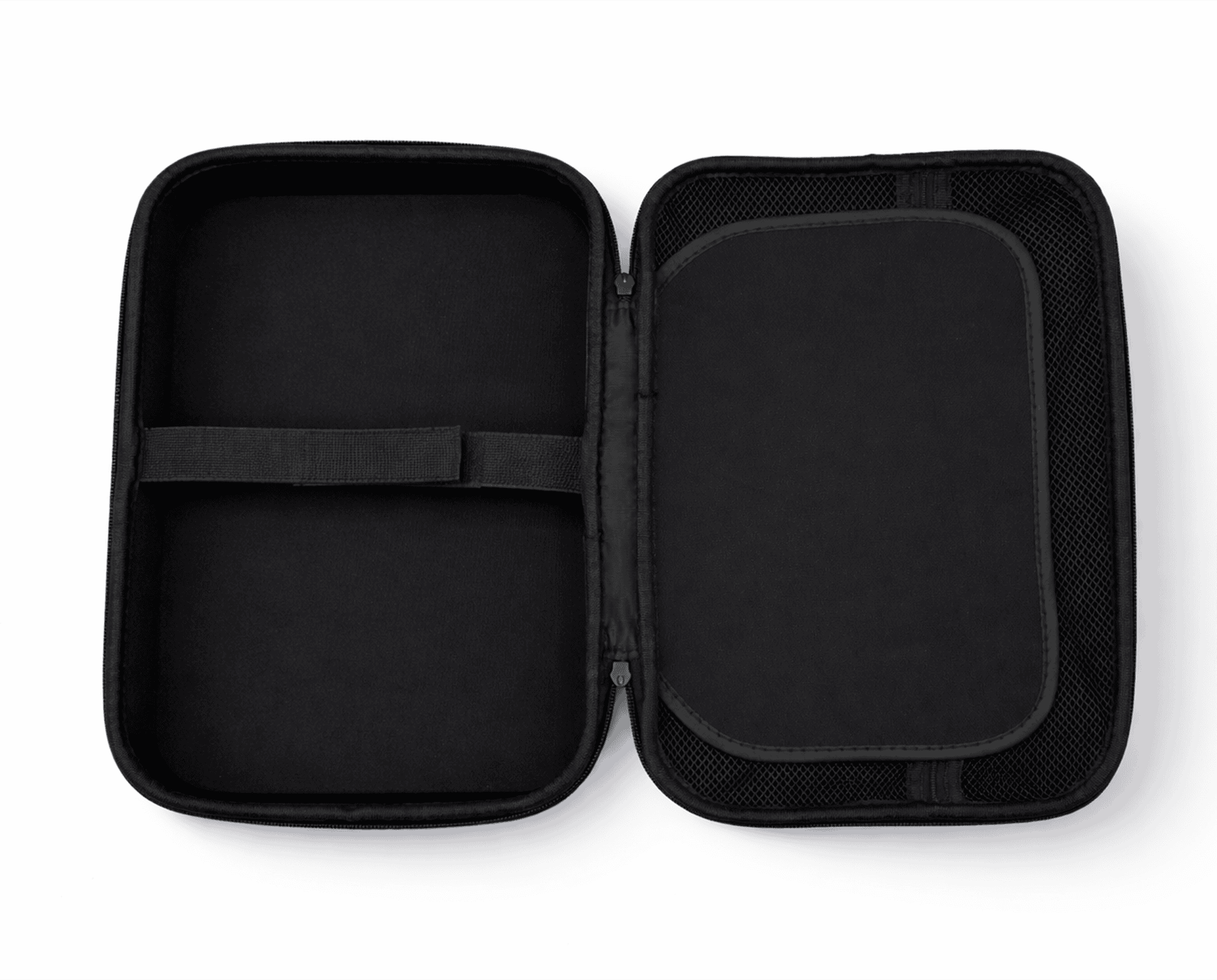 Vue interieure vide de l etui de transport noir pour valise de diagnostic iCarsoft