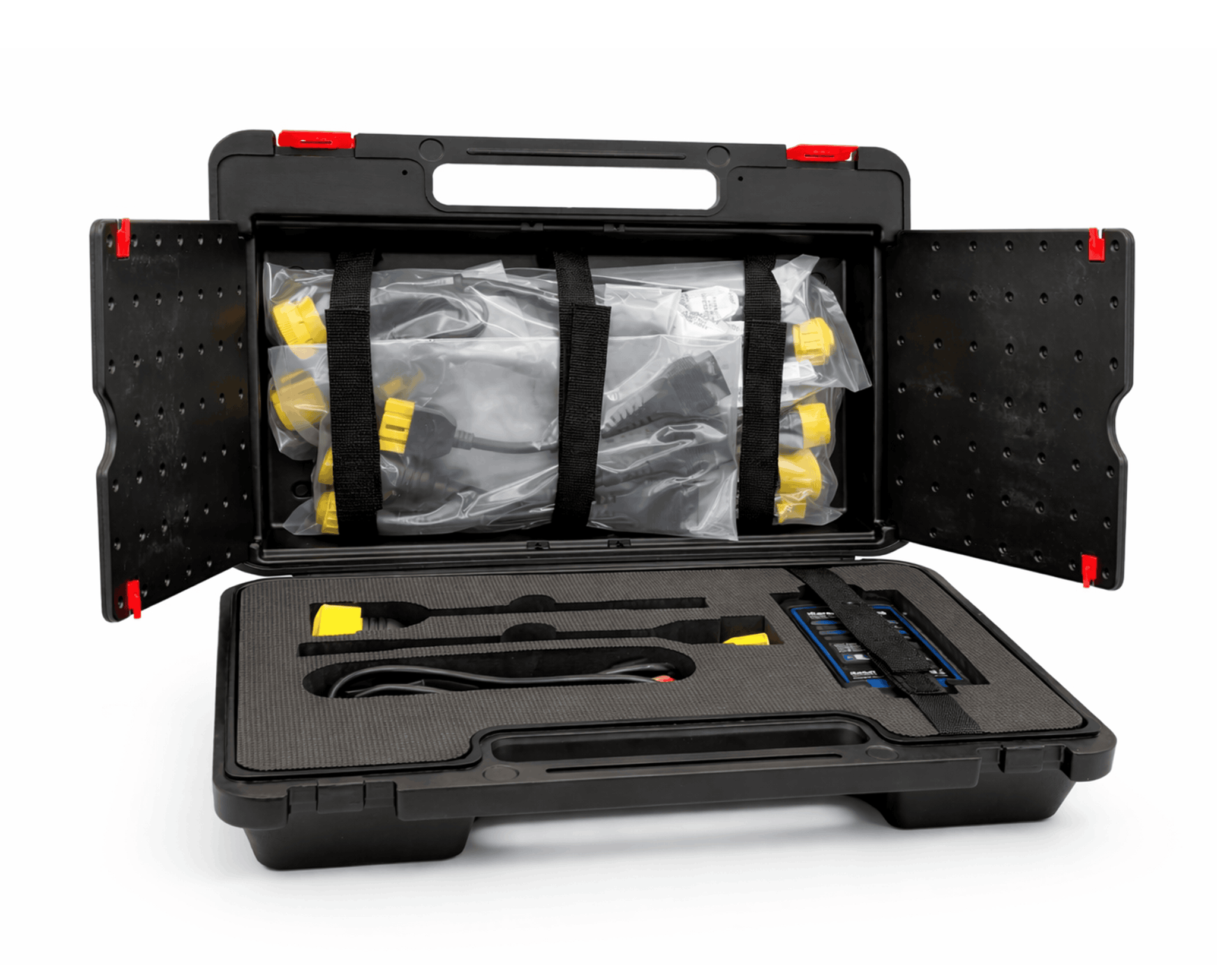 Mallette ouverte avec le kit extension poids lourds pour iCarsoft CR Ultra