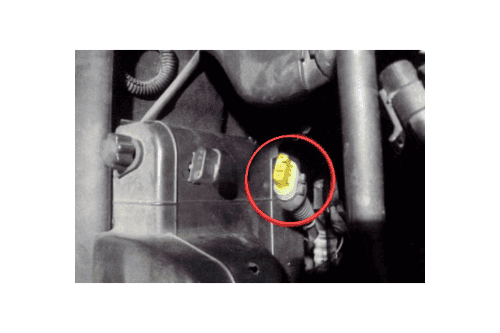 Localisation du connecteur de diagnostic 3 voies jaune sur une Fiat Brava