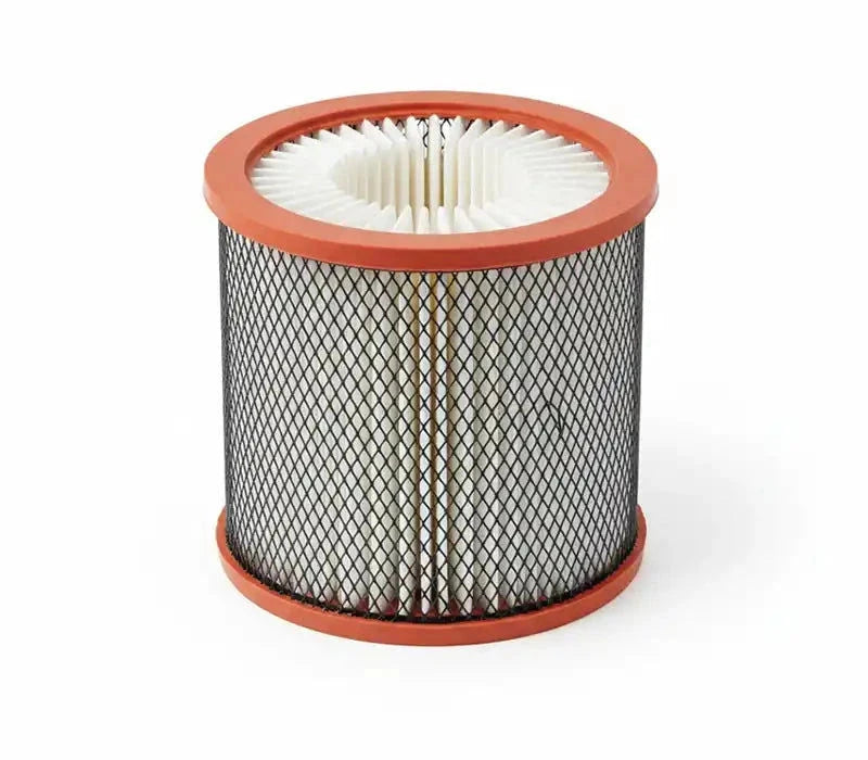 Filtre à air cylindrique de voiture avec joint d étanchéité orange et grille métallique