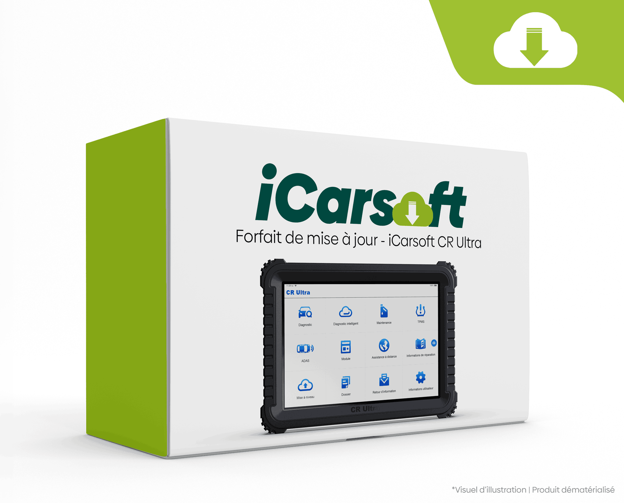 Boîte virtuelle du forfait de mise à jour pour valise de diagnostic iCarsoft CR Ultra