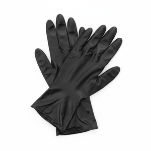Paire de gants en latex noirs pour l'entretien et le diagnostic mécanique