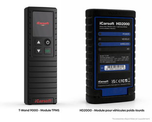 Modules accessoires iCarsoft T-Wand 9000 TPMS et HD2000 pour véhicule poids lourd
