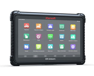 Tablette de diagnostic automobile multimarques iCarsoft CR Unicorn avec menu en francais