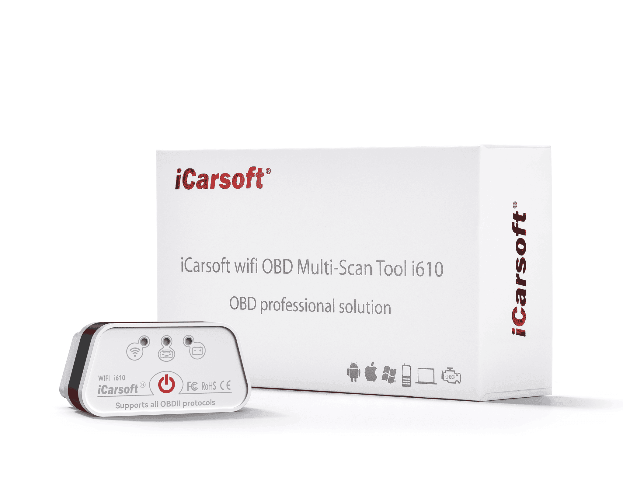 Adaptateur de diagnostic wifi iCarsoft i610 avec sa boite d emballage blanche