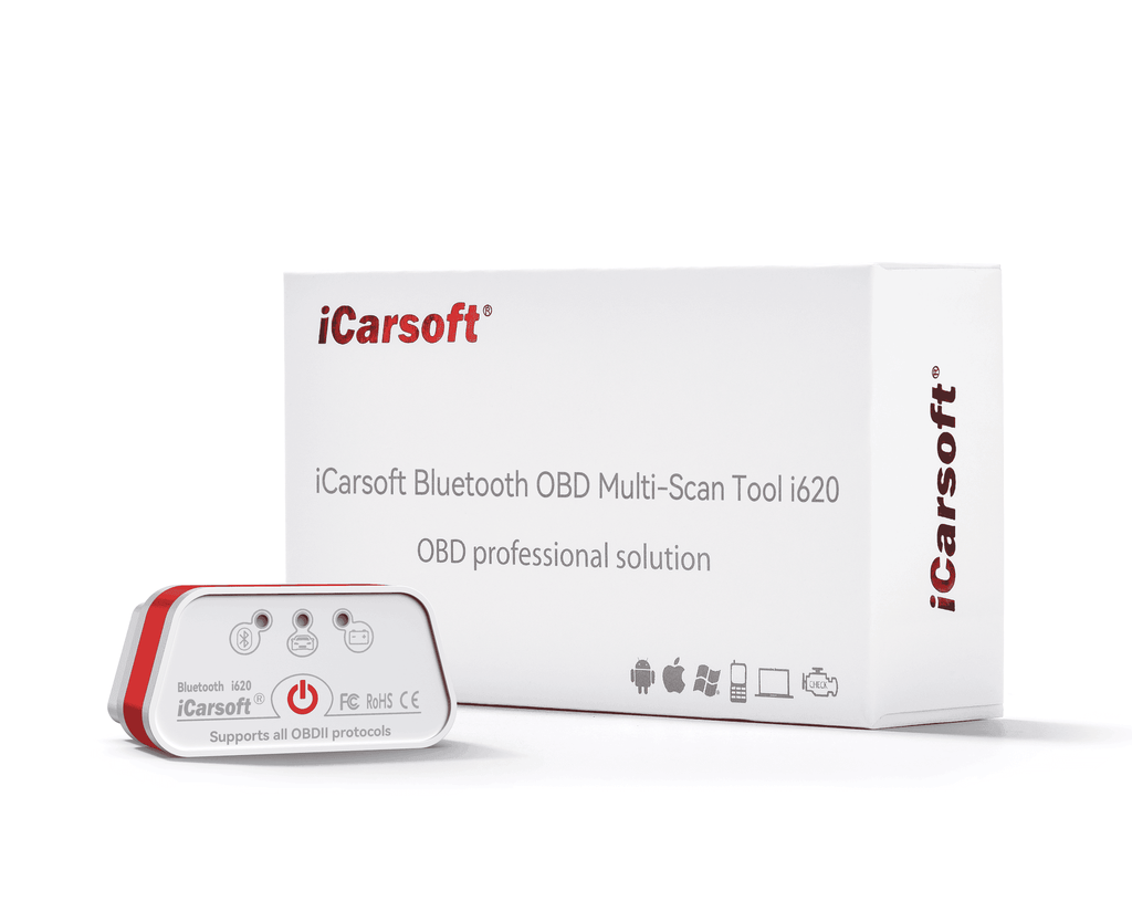 Boîtier de diagnostic iCarsoft i620 Bluetooth avec sa boîte d emballage