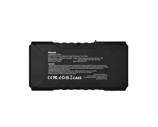 Vue arrière du booster de batterie iCarsoft JS V10 avec caractéristiques techniques