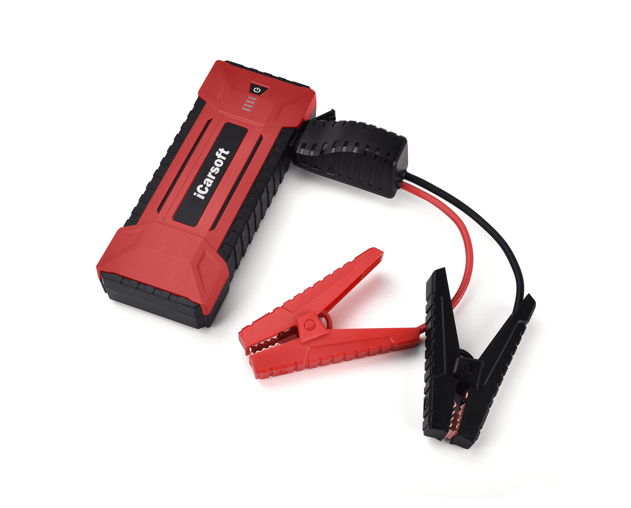 Booster de batterie de démarrage iCarsoft JS V30 avec ses câbles et pinces