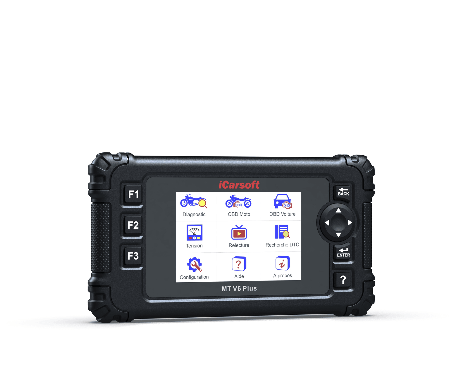 Valise de diagnostic iCarsoft MT V6 Plus avec écran d'accueil en français pour moto et voiture