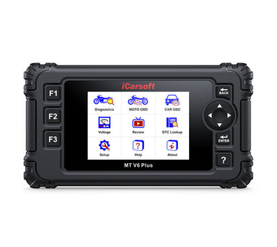 Valise de diagnostic multimarque iCarsoft MT V6 Plus pour motos avec son ecran de menu