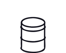 Illustration simple en noir et blanc d un fût d huile moteur ou de carburant