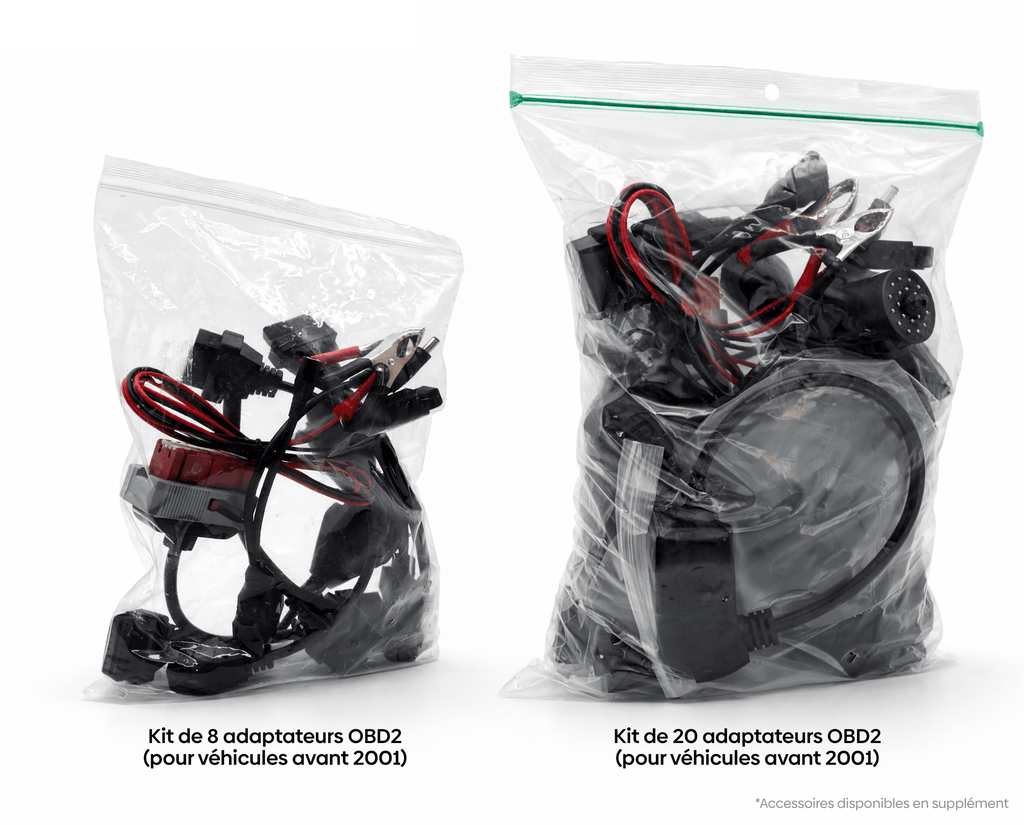 Sachets de kits de 8 et 20 adaptateurs OBD2 pour véhicules d avant 2001