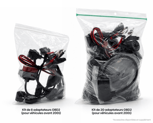 Sachets de kits de 8 et 20 adaptateurs OBD2 pour véhicules d avant 2001