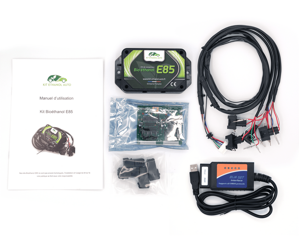 Kit de conversion bioéthanol E85 complet pour véhicules 5 cylindres avec boîtier et câbles