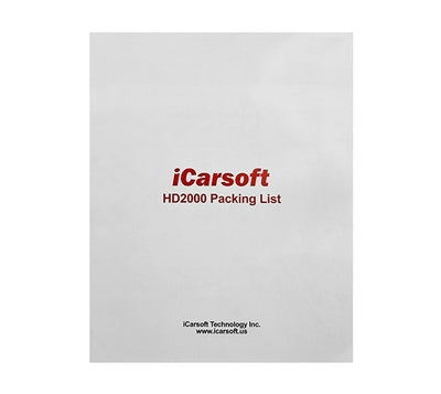 Notice et liste de colisage papier pour la valise diagnostic camion iCarsoft HD2000