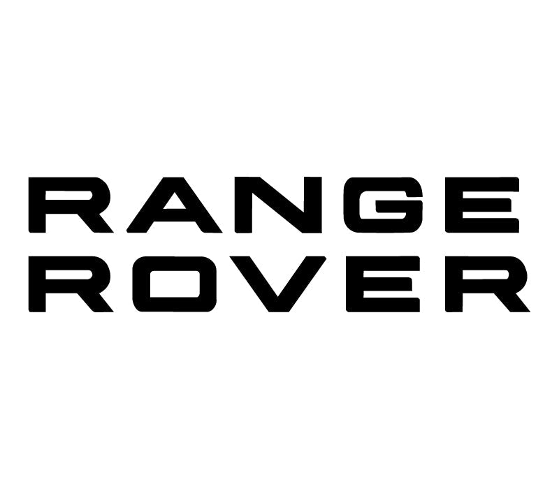 Logo officiel noir de la marque de luxe Range Rover sur fond blanc
