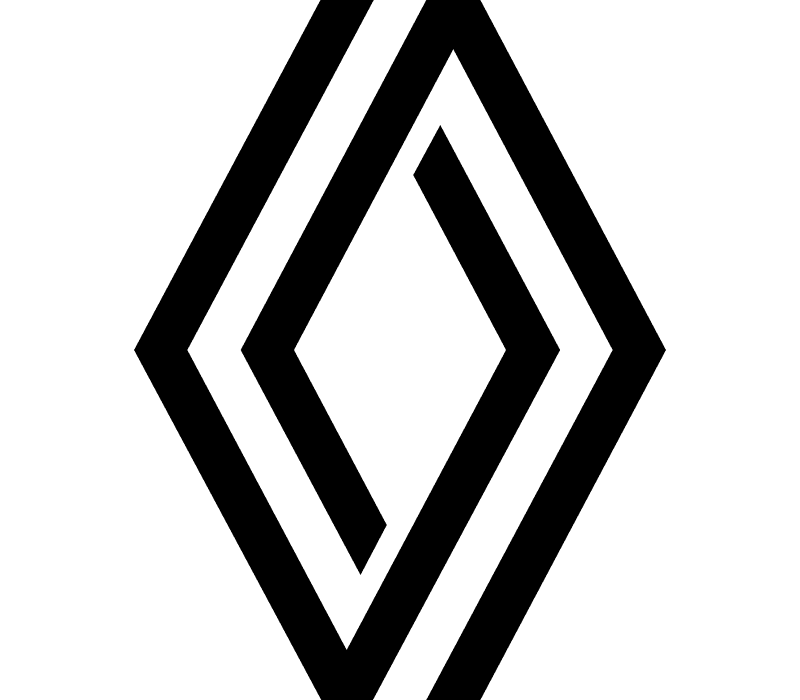 Logo officiel de la marque automobile Renault en noir sur fond blanc